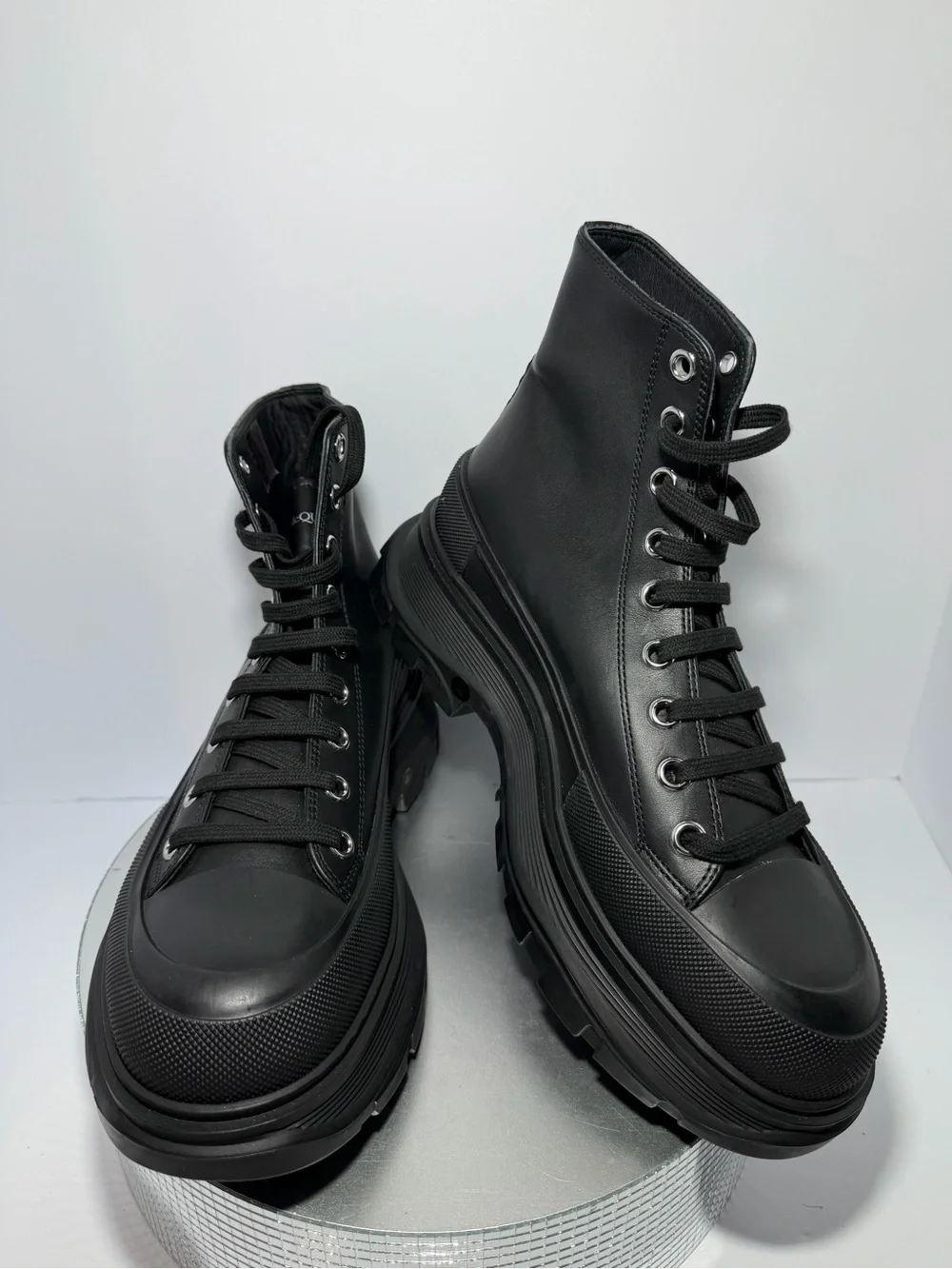 Alexander  McQueen  men’s Black High-Top Platform Boots size 42/9 new w/out tags